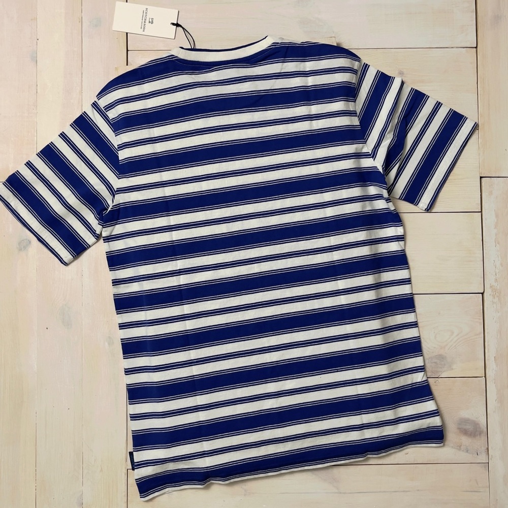 Scotch & Soda Amsterdam BLAUW and White Stripe Tee - Picture 7 of 13